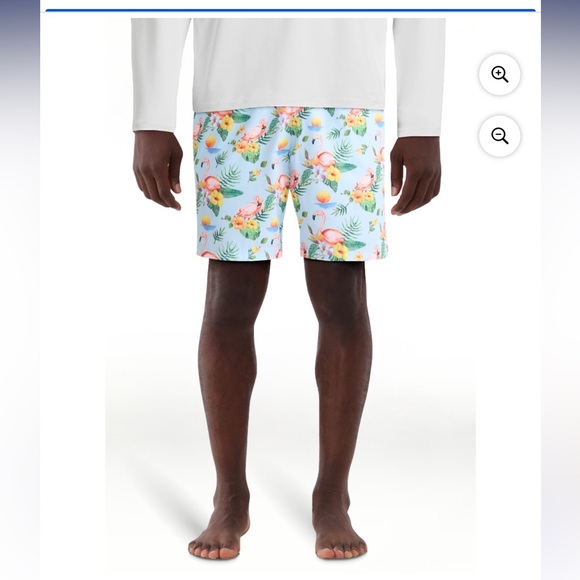 George Tropical ποΈ Flamingo 𦩠Print Men's Swimwear π©³with UPF 50+ π Inseam, 7", - Picture 14 of 16